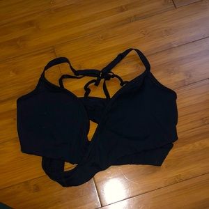 🕶 alphalete | black wrap bra 🕶